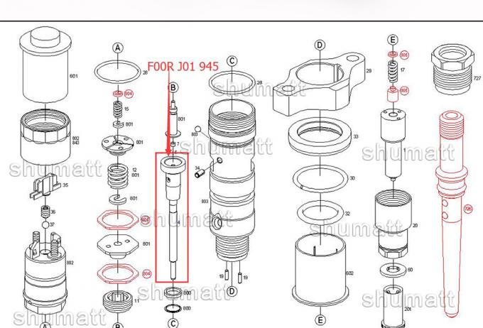 0445120114 분사기를 위한 고급 품질 인젝터 제어 밸브 세트 F00RJ01945